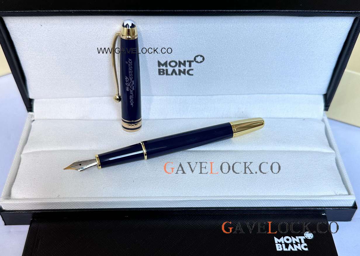 Fake Montblanc 100 Anniversary Meisterstück Fountain Blue Gold 164 Fake Montblanc 100 Anniversary Meisterstück Fountain Blue Gold 164